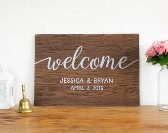 Welcome Wedding Sign - Personalized Wedding Sign - Wooden Sign- Rustic Wedding Decor - Wedding Art- Boho Wedding