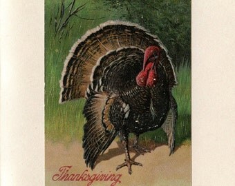 Items similar to Vintage Victorian Thanksgiving postcard Raised relief ...