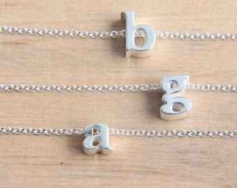 Initial Necklace, Personalized Necklace, Letter necklace, Sterling Silver Initial Necklace, Initial Jewelry, Tiny Letter Alphabet Necklace