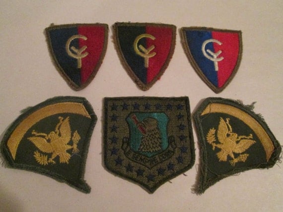 6 Vintage Military Arm Patches Military Uniform by mosprettythings