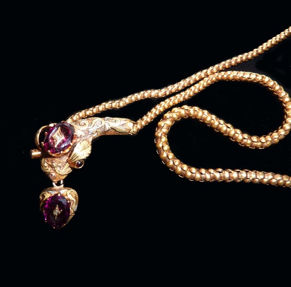 Stunning Victorian Garnet And Diamond by AntiqueAnimalJewelry