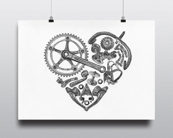 vintage bike painting