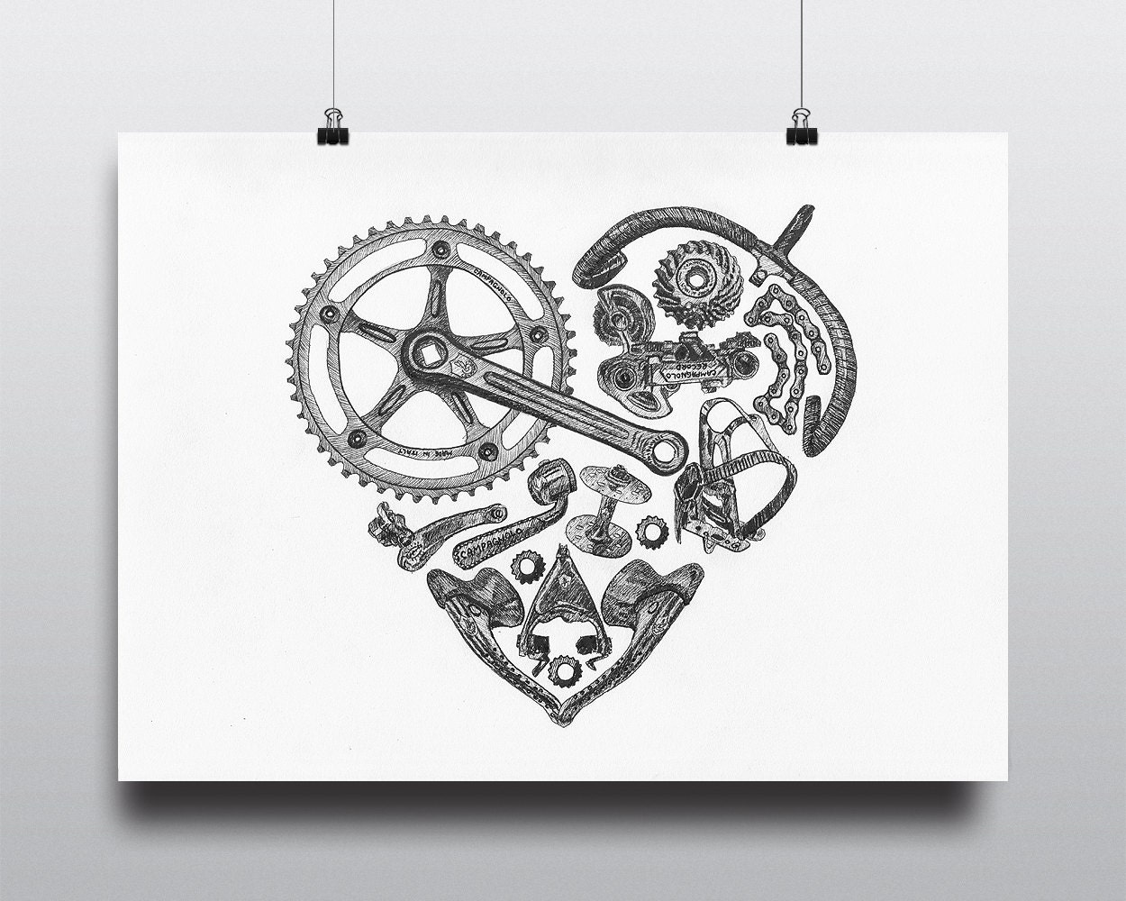 Bike Wall Art bicycle art print bike art print vintage campagnolo : Bike Wall Art bicycle art print bike art print vintage campagnolo :