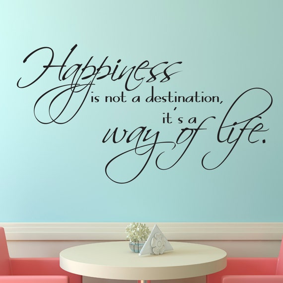 Vinyl Wall Decal Happiness Wall Decal Inspirational Wall