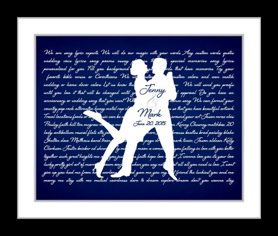  Wedding  song  lyrics anniversary  gift ideas  by 