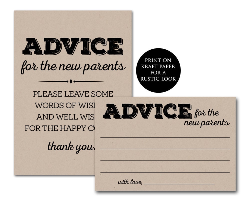Free Printable New Parent Advice Cards