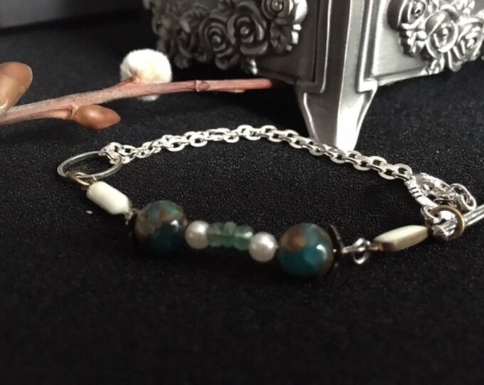 Emerald / Sterling Silver Plated Bracelet