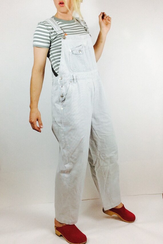 Railroad stripe overalls denim overalls size M small overalls