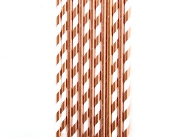 Rose Gold Straw, Decorative Straw, Buffet, Rose Gold Decor, Valentines Day, Party Decor, Rose Gold Wedding, Copper Decor, Shimmer Straw