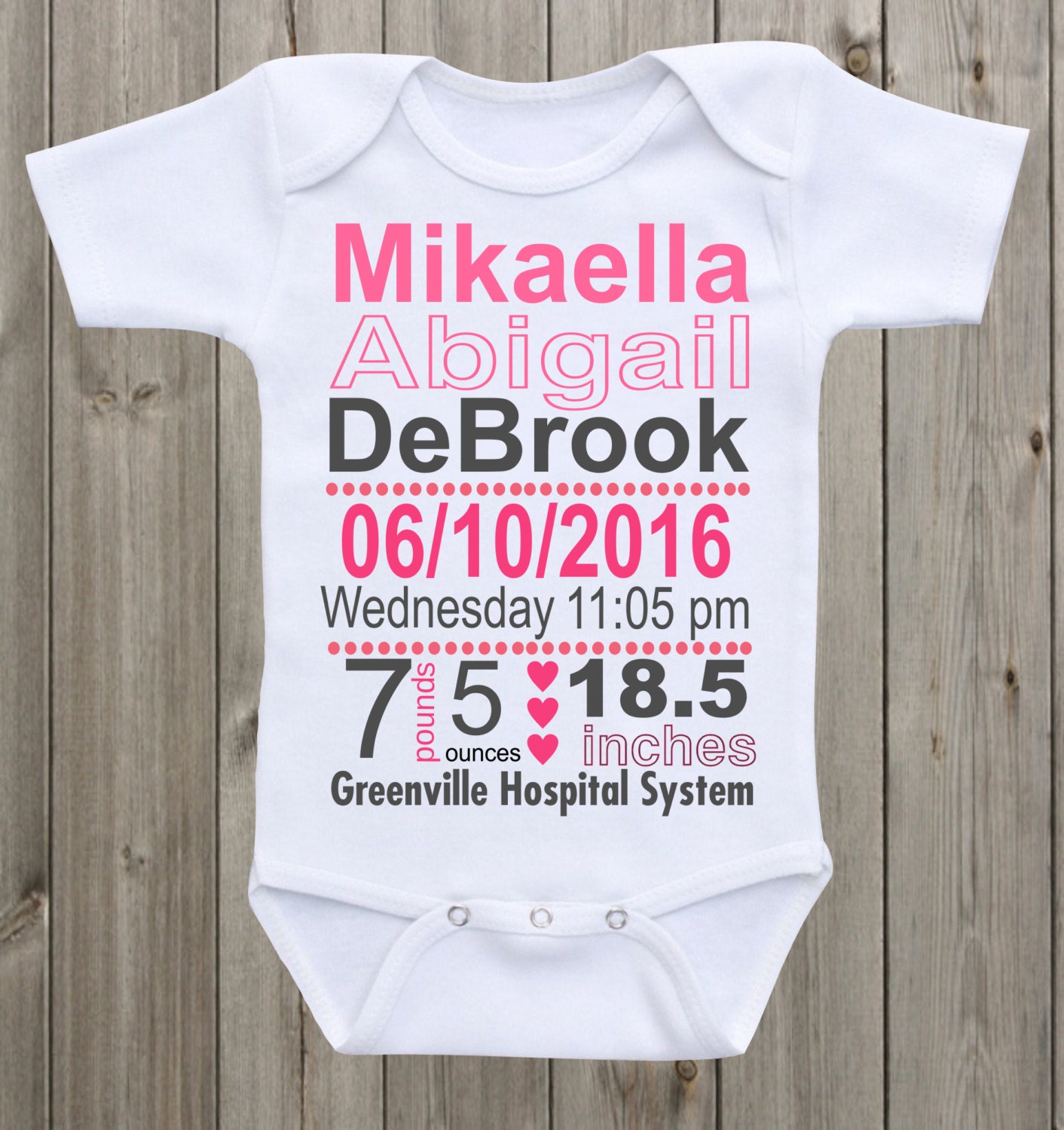 baby birth announcement onesie pregnancy announcement onesie