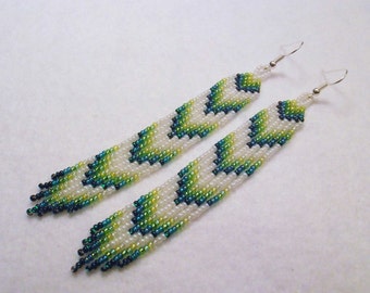 Seed Bead Earrings Native American Inspired by BlueTurtleMade