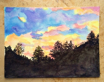 Sunrise watercolor | Etsy