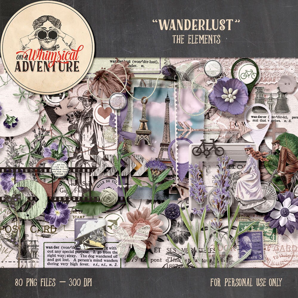 Travel digital embellishments instant by AWhimsicalAdventure