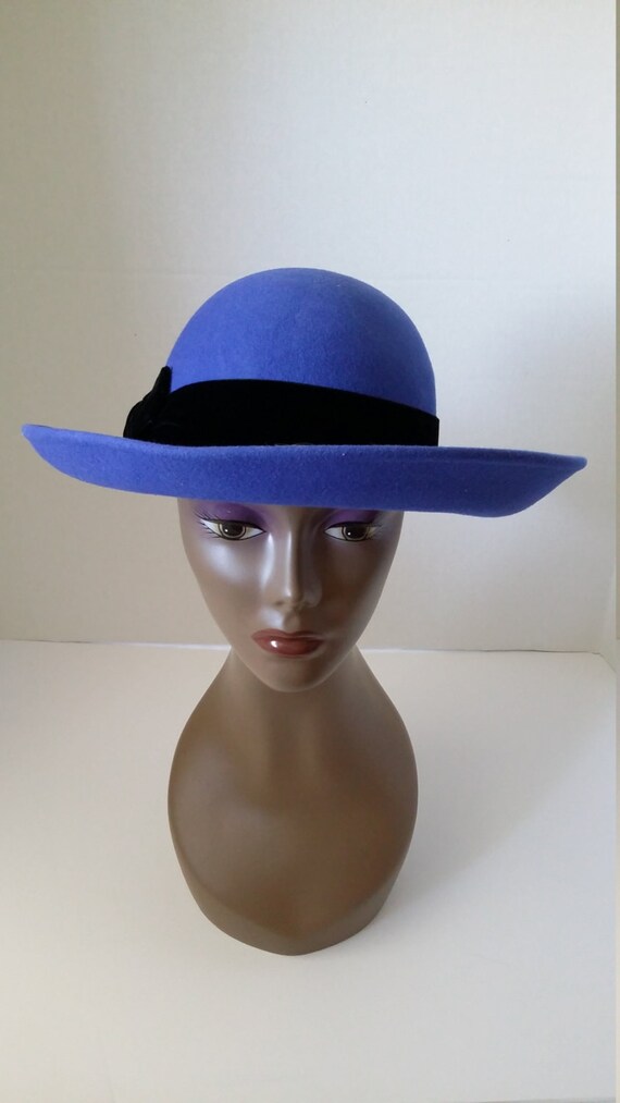 Felt fedora Liz Claiborne hat large hat women's hat