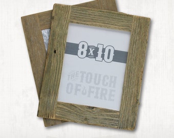 Rustic Weathered Barn Wood Frame, Reclaimed Wood Picture Frame 8 x 10 and 5x7 with plexiglass