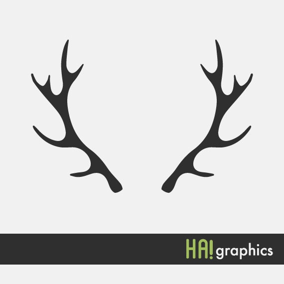 Download SVG and DXF File Deer Antlers Silhouettes Clipart