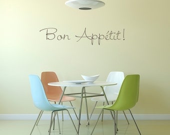 Bon Appetit ! Wall Decal / Dining Room Decor / Wall Sticker