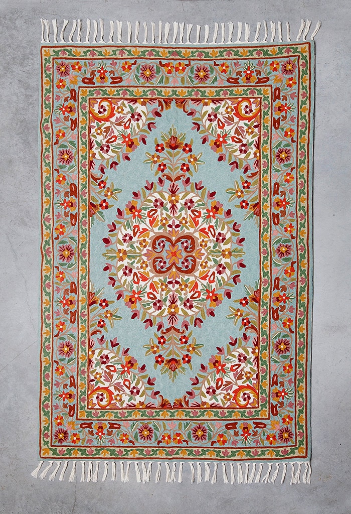 6x9 area rug floral area rugsturquoise area rug 5X7 by ...