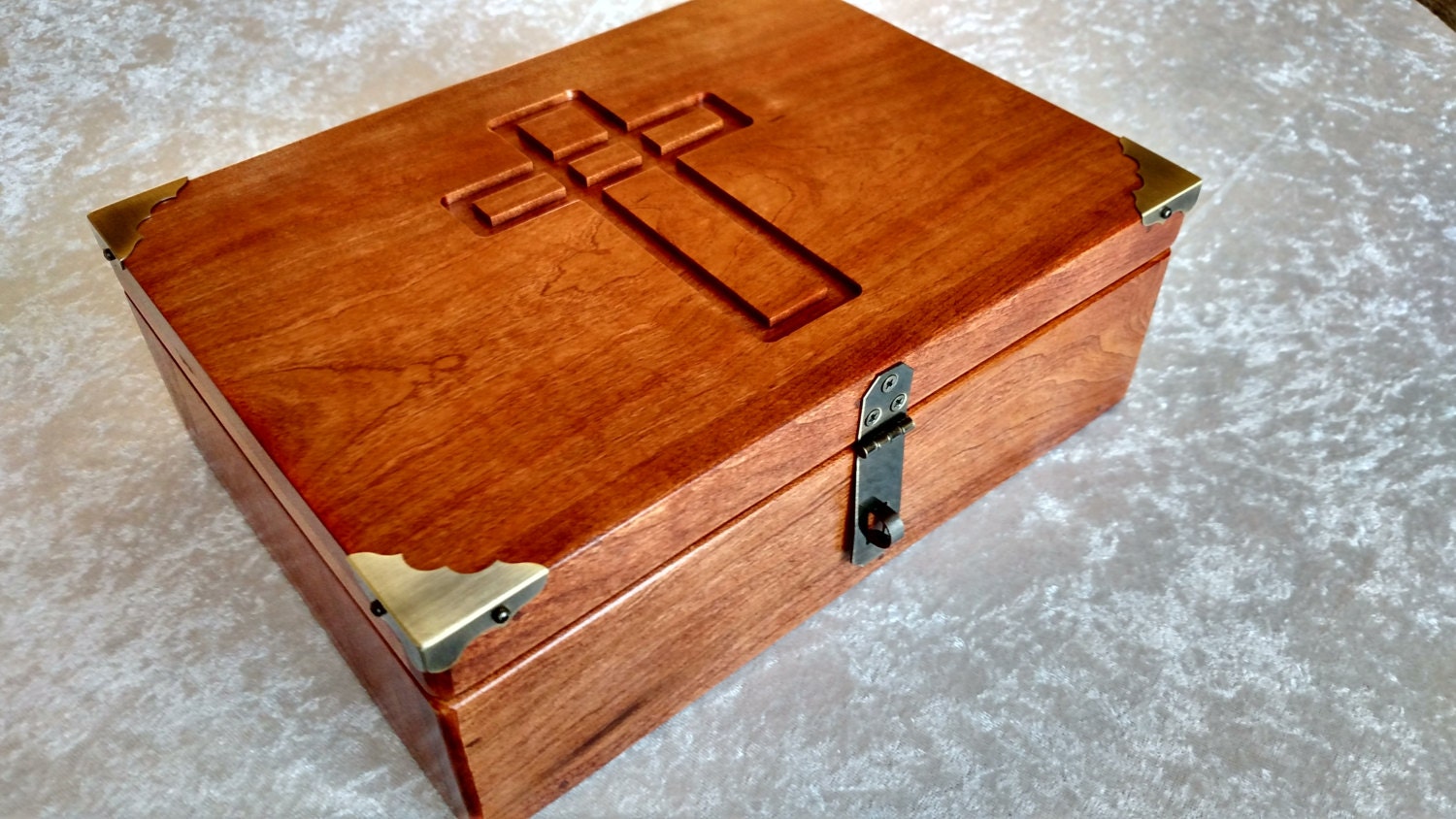 Bible box wood anniversary box new baby by SkunkWoodworking