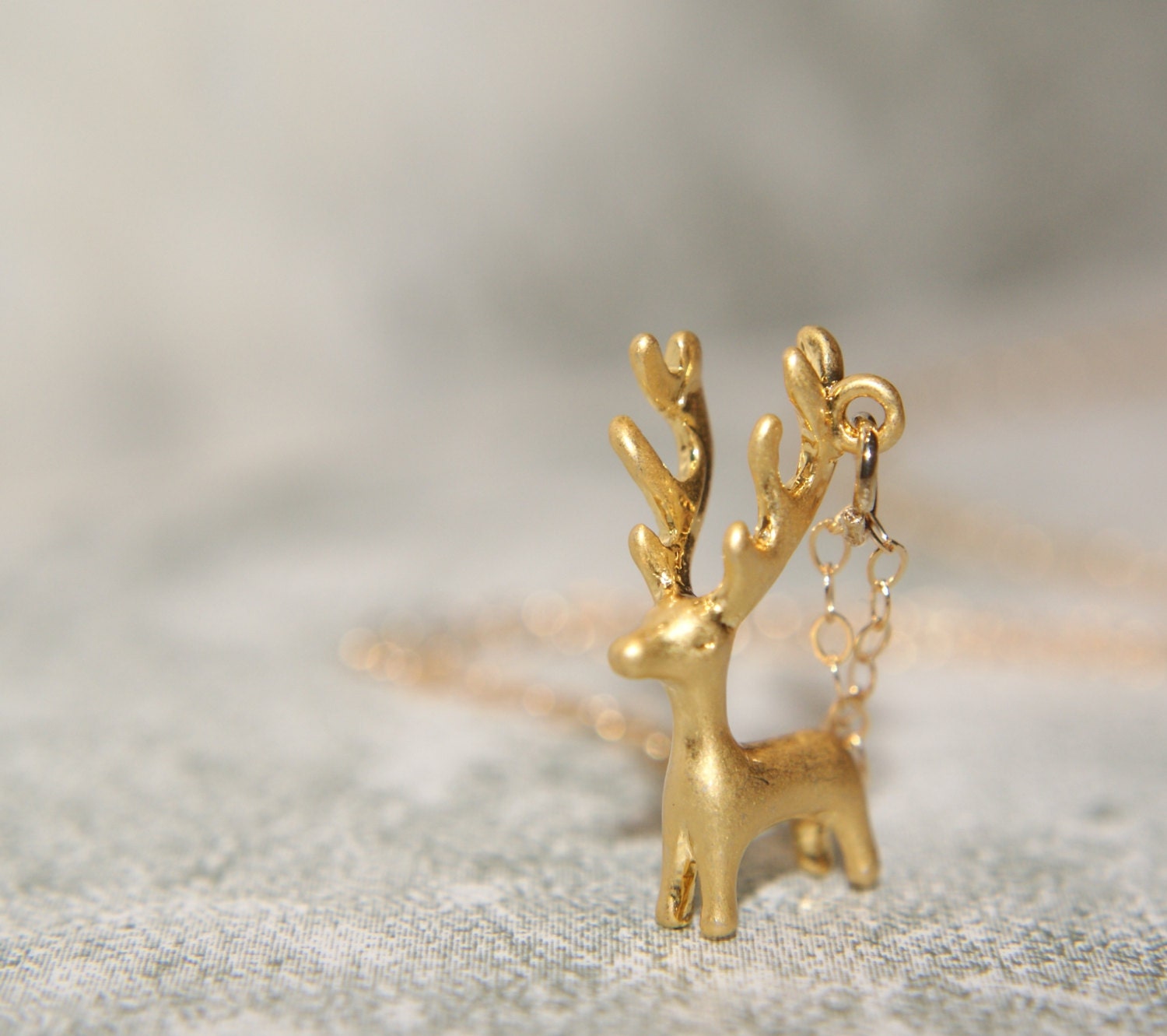 matte gold christmas reindeer necklace rudolf pendant matte gold christmas reindeer necklace rudolf pendant