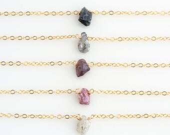 Dainty Stone Necklace/ Minimal Necklace/ Layering Necklace/ Delicate Bead Necklace/ Pink Stone Necklace/ Gift for Her /Bridesmaid Gift/N251