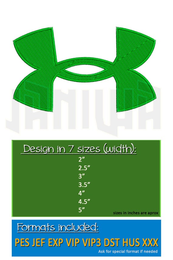 Under Armour Machine Embroidery Design 2 Designs PES HUS By Janiwa
