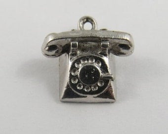 A Rotary Telephone Sterling Silver Charm or Pendant.