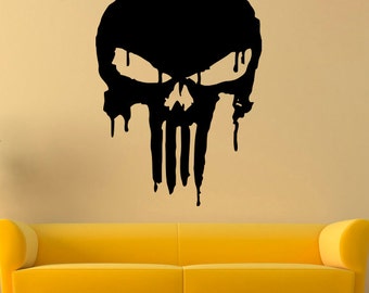Punisher Vinyl Decal Punisher Wall Sticker Comics Wall Decals Wall Vinyl Decor /2dwa/