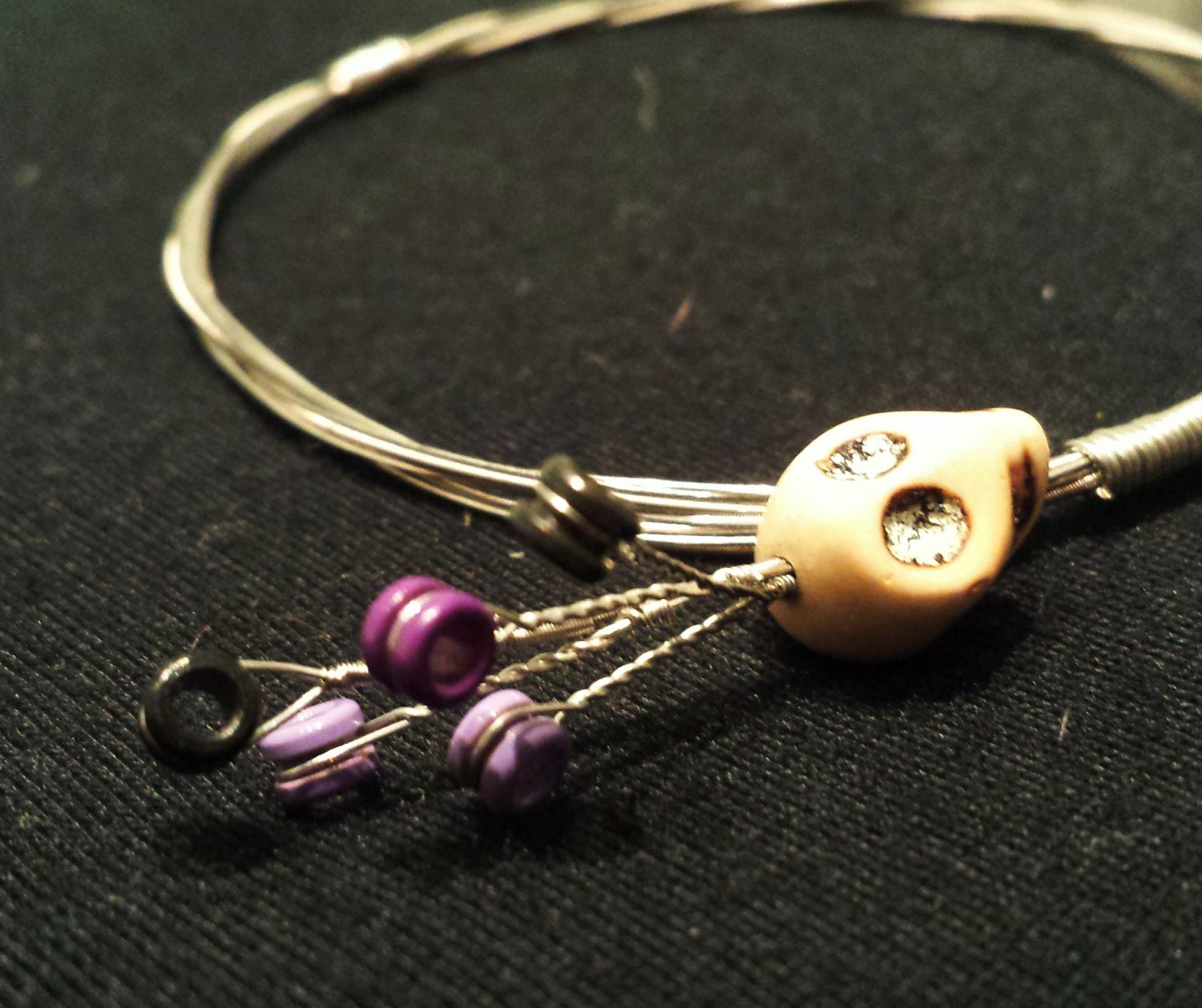 Upcycled Sugar Skull Day of the Dead Guitar String