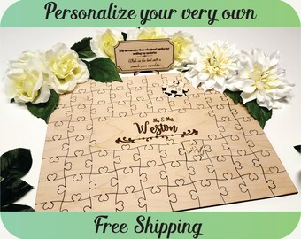 Guest Book Puzzle - Wedding Guest Book Alternative, Personalized Guest Book, Custom Guest Book, Wedding Sign, Unique Guestbook