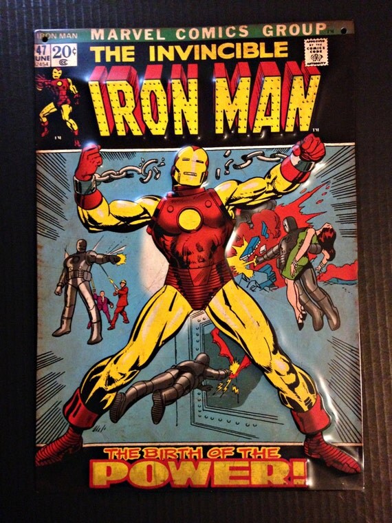 Items similar to Iron Man Marvel comics wall decor superhero tin sign