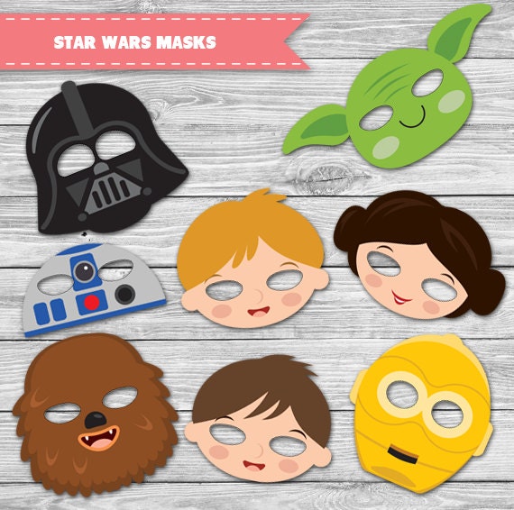 Star Wars Masks Star Wars Printable Star Wars by MyPartyIdeasShop