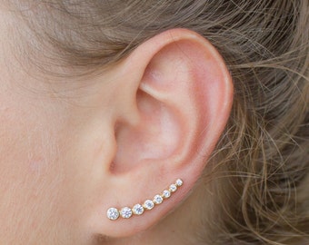 Gold ear crawlers - gold ear climbers - gold earrings - dainty jewelry