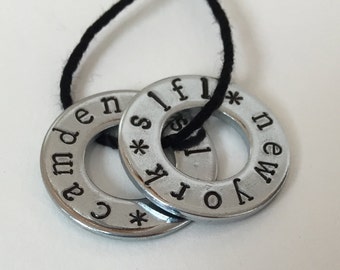 SLFL Tour Necklace Custom Hand Stamped 5SOS Tour Jewelry Customized With Your City, Fandom Jewelry Concert, 5 Seconds of Summer