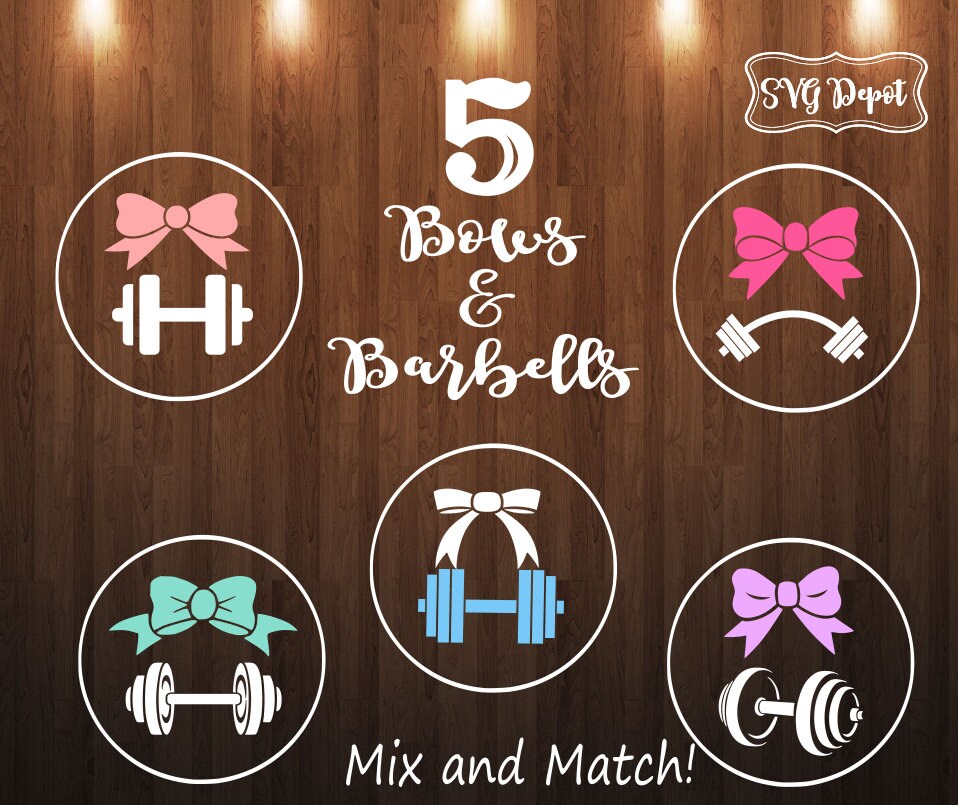Bows and Barbells Svg group, digital file, svg cut files from SVGDEPOT