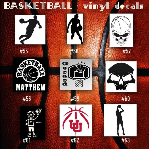 BASKETBALL vinyl decals 5563 bball by CreativeStudio805 on Etsy