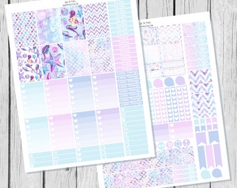 Mermaid Planner Sticker Happy Planner Printable / Happy Planner Sticker Printable / Printable Planner Stickers / Weekly Sticker Kit