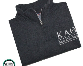 Kappa Alpha Theta Quarter Zip Pullover, Kappa Alpha Theta cadet sweatshirt pullover, Sorority Letters, Greek Apparel, Sorority Clothing