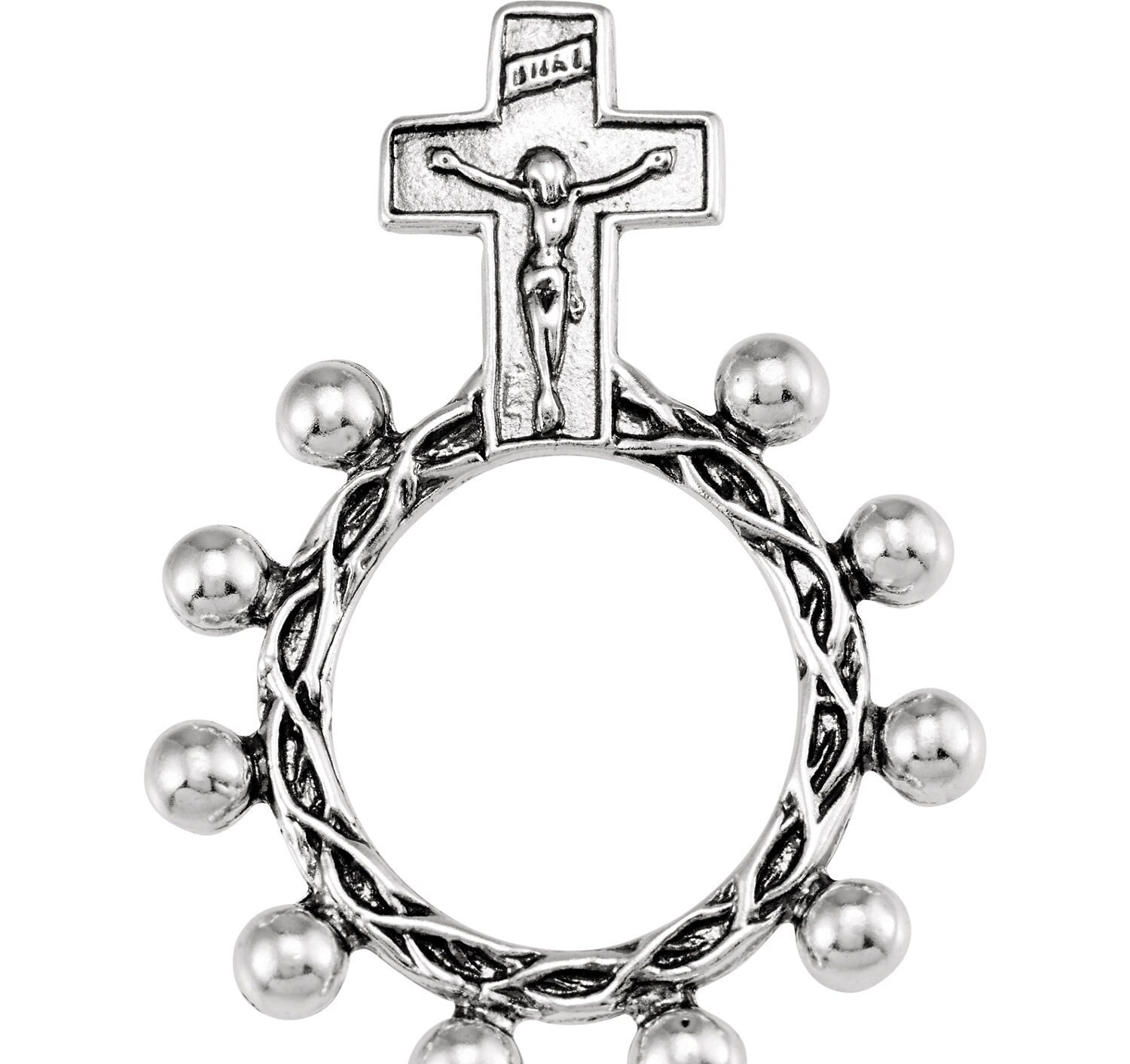 Sterling Silver Rosary Ring Religious Jewelry