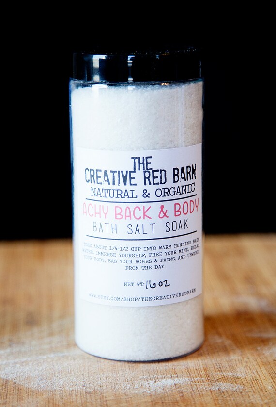 Natural Bath Salt Soak Aches and Pains by TheCreativeRedBarn