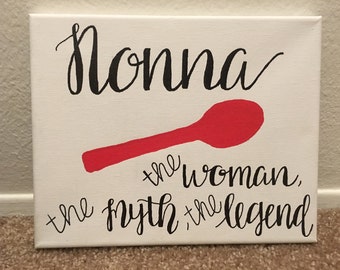 Nonna Sign, Custom Canvas Sign, Custom Kitchen Sign, Grandma's Kitchen, Grandma/Nonna Gift - Myth and Legend
