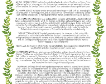 Items similar to The Family - A Proclamation to the World 8X10 ...