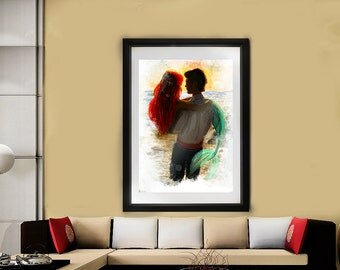 Disney Little Mermaid // Princess Ariel // Prince Eric // Sea folk // Fairy tale // Gift for her