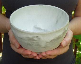 white mixing bowl - medium - pottery bowl