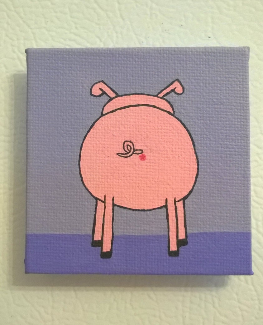 Bobs Burgers Art Crawl Pig Butt Magnet by SittingSquirrels on Etsy