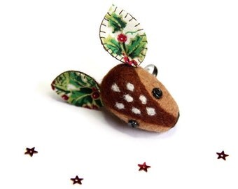 Deer Fawn Ring, Felted Woodland Jewellery, Animal Brooch Pin, Felted Animal Jewellery, Nature Ring, Felt Jewellery