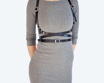 Women leather harness body harness handmade harness