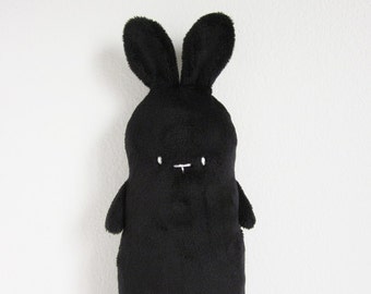 Bunny Rabbit Plush, Black, Stuffed Bunny, Plush Rabbit, Small Soft Toy Animal Doll, Handmade Gift