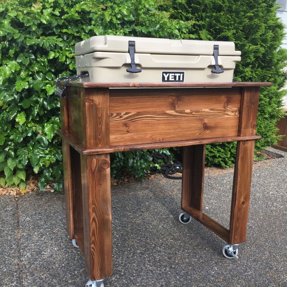 Yeti Cooler Table Outdoor Cooler Cart Bar Cart by SVSWoodenDecor