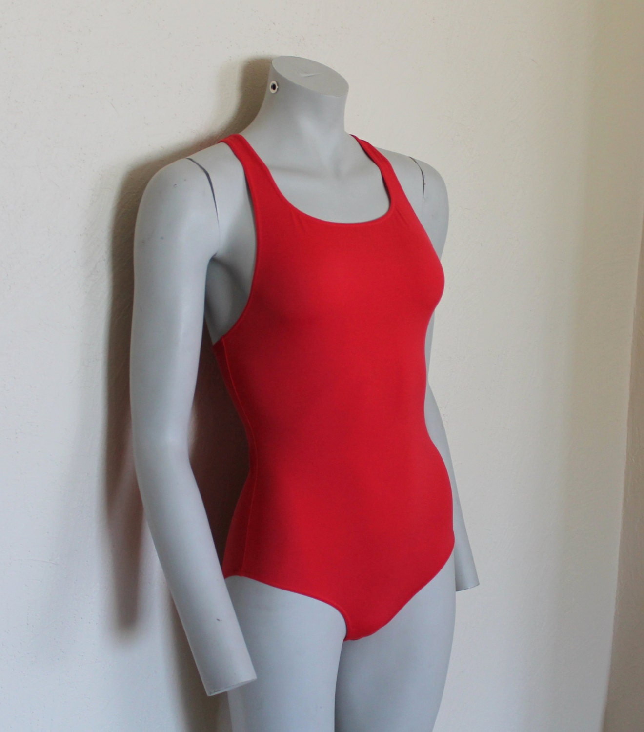 Hot Red Open Back One Piece Swimsuit Womens Red Swimwear
